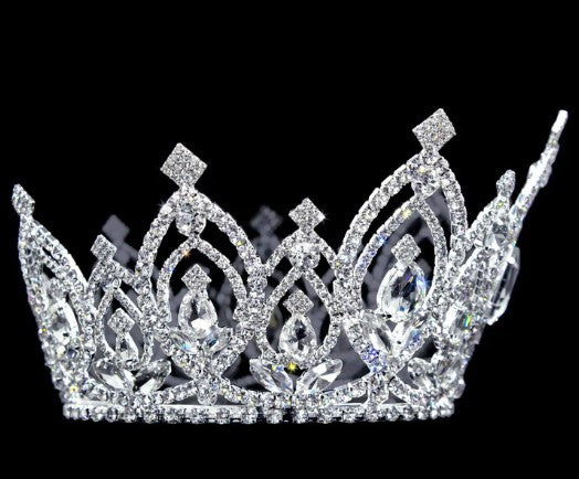 全国送料無料ギフト R3-160 4 Crown Round Full Tiara Rhinestone シャツ/ブラウス(半袖/袖なし)