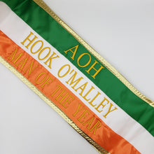 Quick Order 5-7" sewn Tri-Color Parade Style Premium Satin Sash