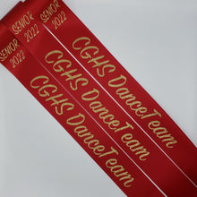 Senior Dance Team Satin Ribbon sashes sparkly