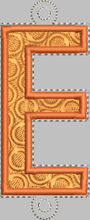 Letter 'E' for Banner HORIZONTAL & VERTICAL files 4x4 - ITH Digital Embroidery Design