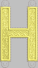 Letter 'H' for Banner HORIZONTAL & VERTICAL files 4x4 - ITH Digital Embroidery Design