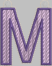 Letter 'M' for Banner HORIZONTAL & VERTICAL files 4x4 - ITH Digital Embroidery Design