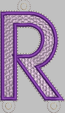 Letter 'R' for Banner HORIZONTAL & VERTICAL files 4x4 - ITH Digital Embroidery Design