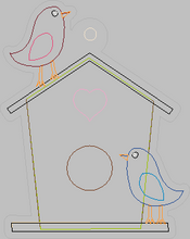Birdhouse for Banner HORIZONTAL & VERTICAL files 4x4 - ITH Digital Embroidery Design