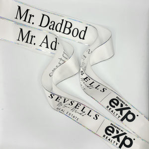 Economy basic satin ribbon sashes heat printed custom text