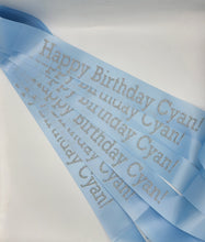 Birthday Sash – Economy 3" Satin Ribbon | Glitter Text