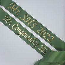Prom / Homecoming Sash – Economy 3" Satin Ribbon | Glitter Text