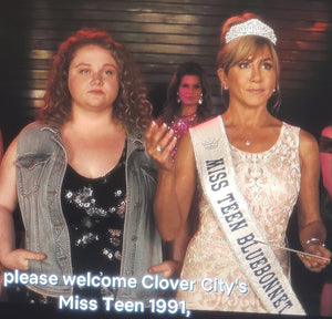 Sash worn by Jennifer Aniston in the Netflix movie DUMPLIN' made by Customsashes.com