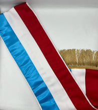 Tri-Color Parade Premium 6-7" Satin Sash EVEN STRIPES