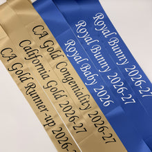 Quick CUSTOM Order 3" Economy Satin Ribbon Sash