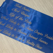 Prom / Homecoming Sash – Economy 3" Satin Ribbon | Glitter Text