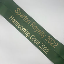 Prom / Homecoming Sash – Economy 3" Satin Ribbon | Glitter Text