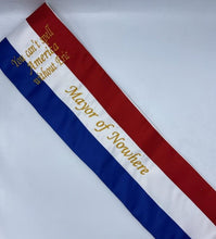 Tri-Color Parade Premium 6-7" Satin Sash EVEN STRIPES