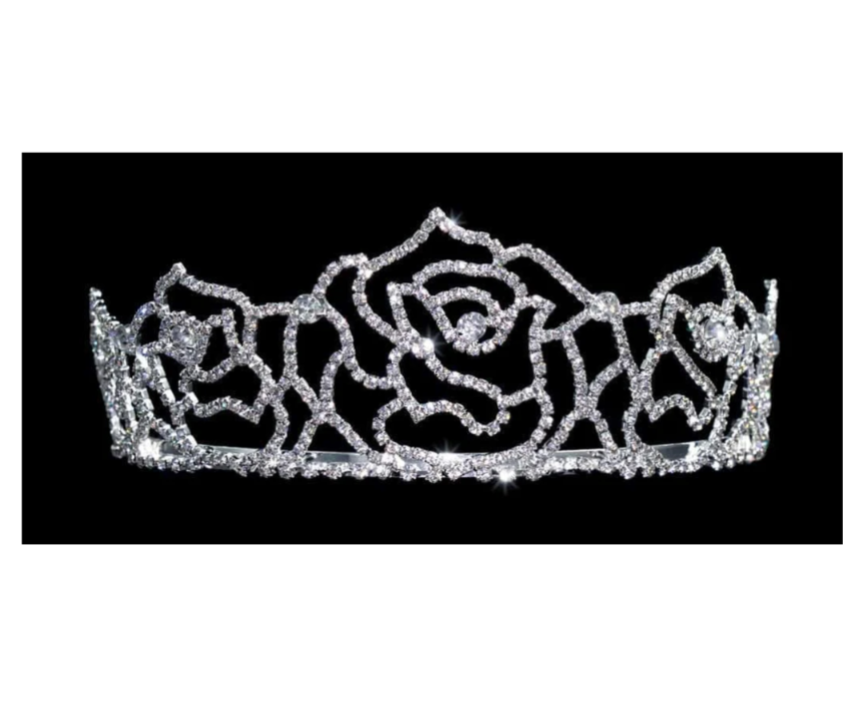 K1-68 Floral Rhinestone Tiara 2