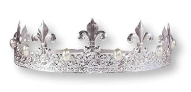 Men's SILVER Pearl King Crown 2.75