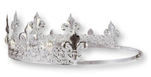 Men's SILVER Pearl King Crown 2.75" high adjustable band