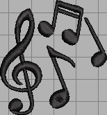 Musical Notes 4x4 art - ITH Digital Embroidery Design