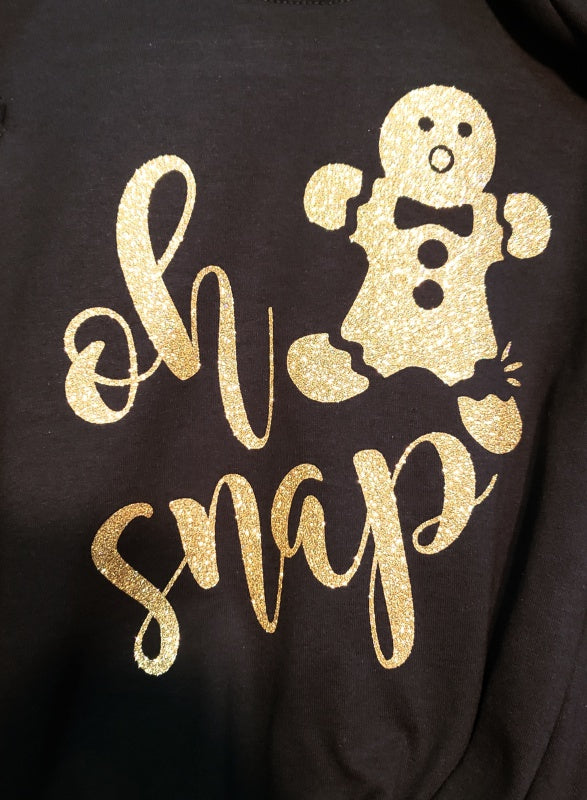 Oh Snap! Gingerbread Sparkly Glitter Tee
