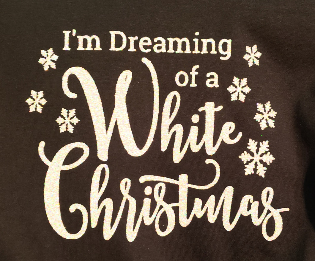 Dreaming of a White Christmas Sparkly Glitter Tee