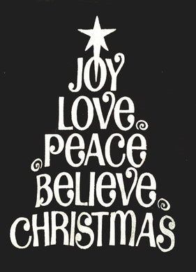 Joy Love Peace Believe Sparkly Glitter Tee