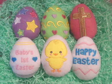 Easter Egg Stuffie Plushie Embroidered toy