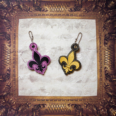 Fleur de lis 4x4 Keyfob - ITH Digital Embroidery Design