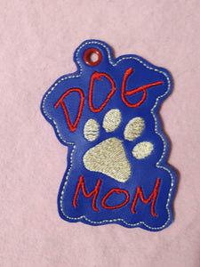 Dog Mom 4x4 keyfob - ITH Digital Embroidery Design