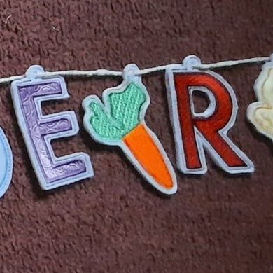 Carrot Design for HORIZONTAL Banner 4x4 - ITH Digital Embroidery Design