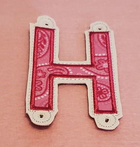 Letter 'H' for Banner HORIZONTAL & VERTICAL files 4x4 - ITH Digital Embroidery Design