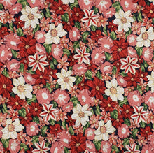 red pink floral fabric