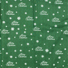 merry christmas fabric on green
