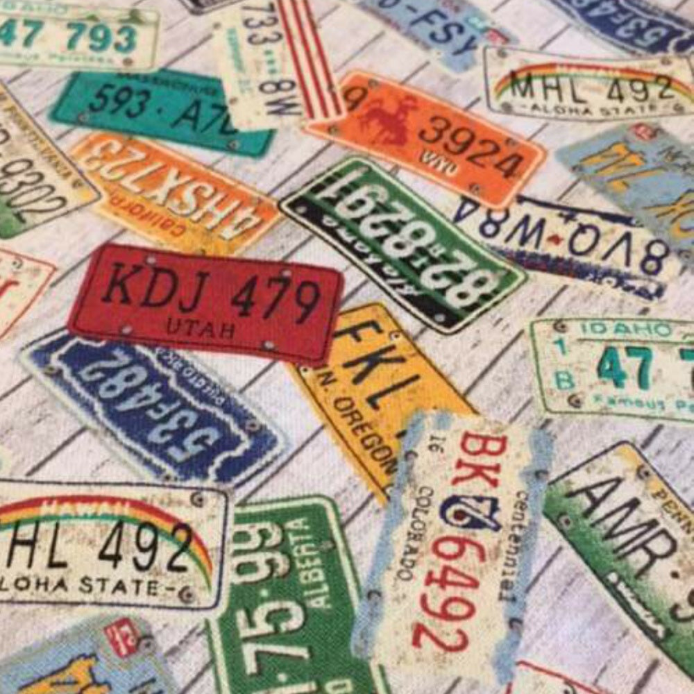 Scattered License plates from vehicles