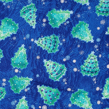 fabric choice trees on bright blue