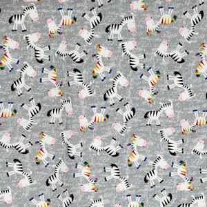 zebras with rainbow stripes fabric