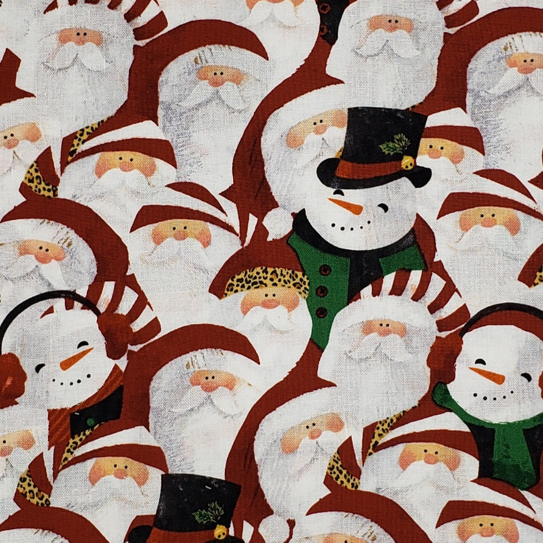 Santas and a Snowman face mask