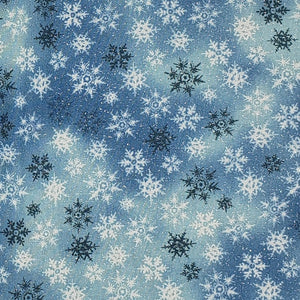 Christmas snowflakes on blue face mask