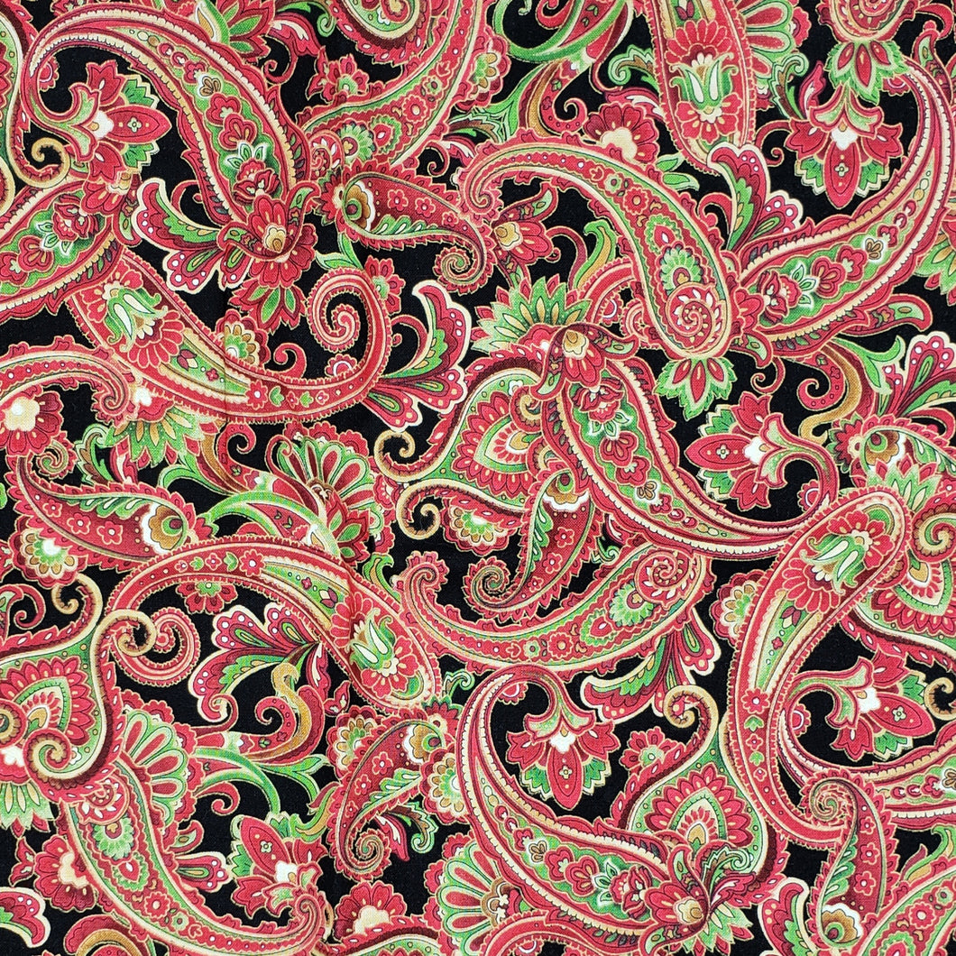 Red Green Black paisley