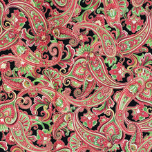 paisley red and green fabric