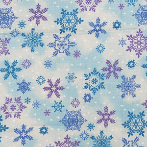 Purple and Blue snowflakes face mask
