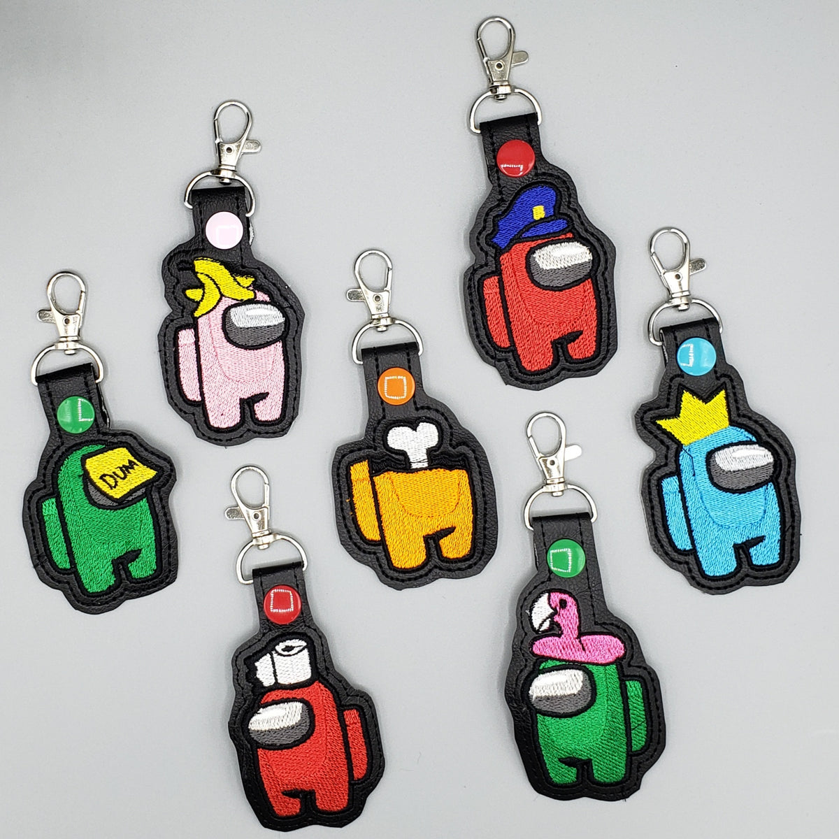 Among Us Crewmate Keyfobs Keychain Zipper Pulls – CustomSashes.com