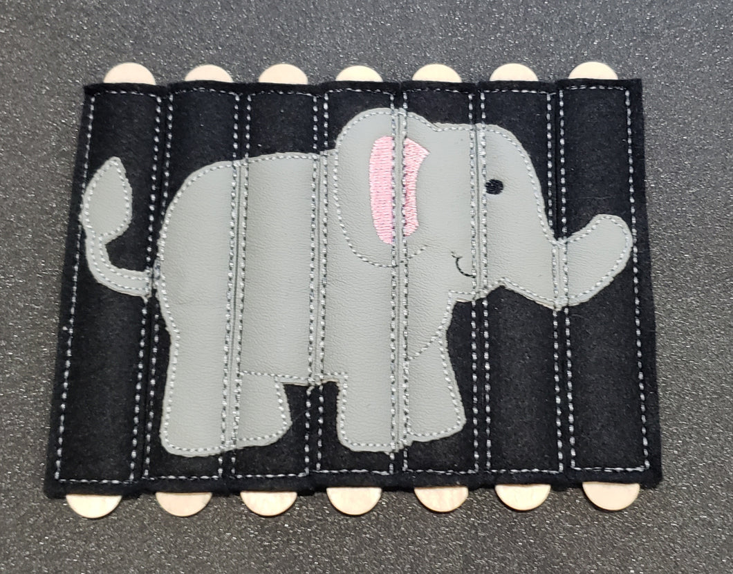 Elephant puzzle sticks embroidered