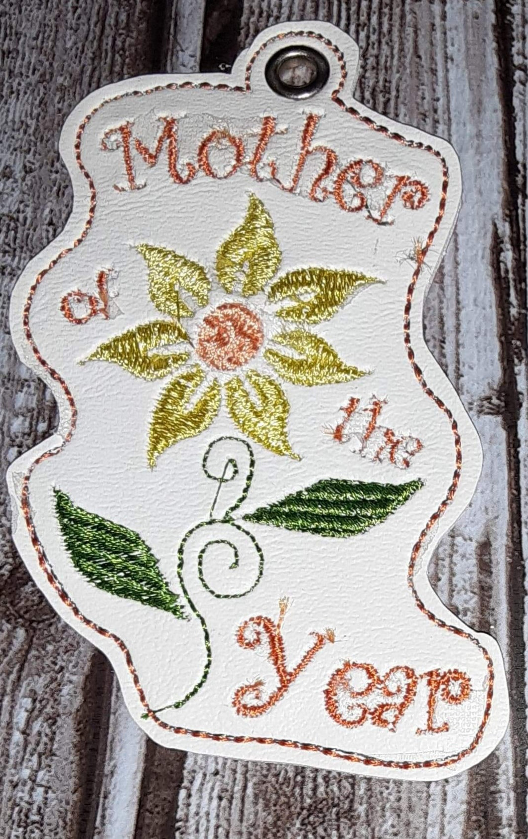 Mother of the Year 4x4 Keyfob - ITH Digital Embroidery Design