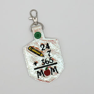 Mom 24 7 365 days 4x6 snaptab - ITH Digital Embroidery Design