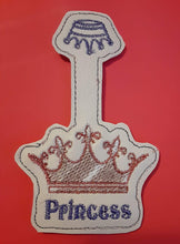 Tiara PRINCESS Snap tab - ITH Digital Embroidery Design