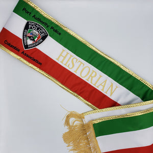 Quick Order 5-7" sewn Tri-Color Parade Style Premium Satin Sash