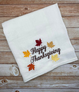 Happy Thanksgiving Art 7x10 option - Digital Embroidery Design