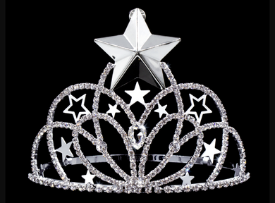 W1 Western Rodeo Star Rhinestone Cowgirl Hat Crown Tiara 5.25