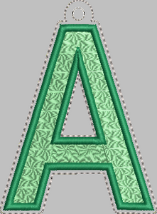 Letter 'A' for Banner HORIZONTAL & VERTICAL files 4x4 - ITH Digital Embroidery Design