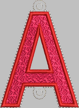 Letter 'A' for Banner HORIZONTAL & VERTICAL files 4x4 - ITH Digital Embroidery Design