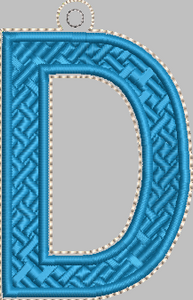 Letter 'D' for Banner HORIZONTAL & VERTICAL files 4x4 - ITH Digital Embroidery Design